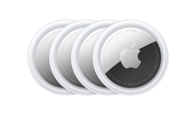 A close up of the Apple AirTag Pack.