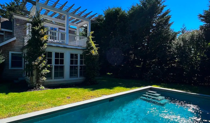 Best Airbnbs in the Hamptons - A luxury pool in the backyard of a Hamptons home.