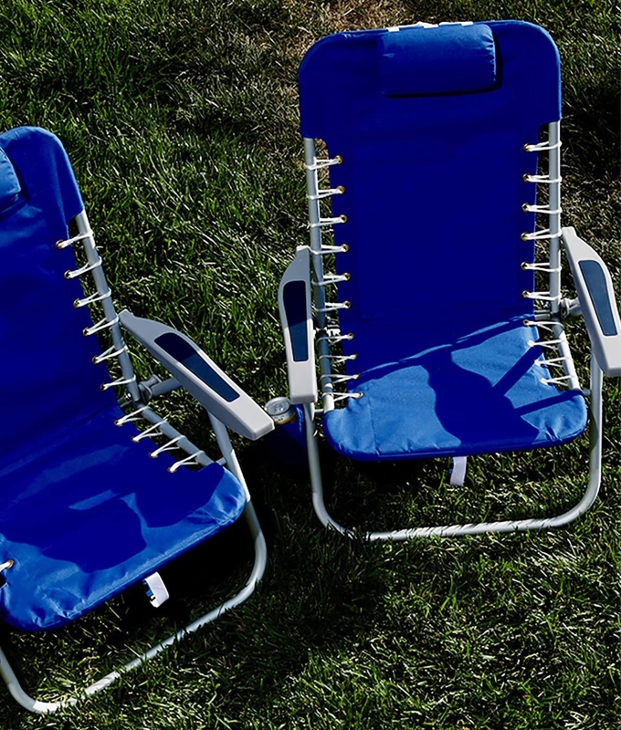 Best beach chairs: A pair of royal blue beach chairs