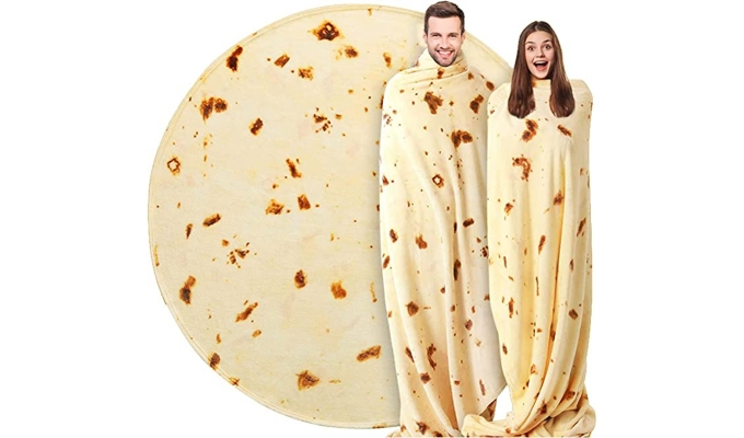 Best last-minute Father's Day gift: A man and a woman wrap up in a tortilla blanket
