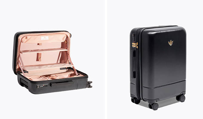 best-luggage-brands: luggage with shelves by Royce & Rocket
