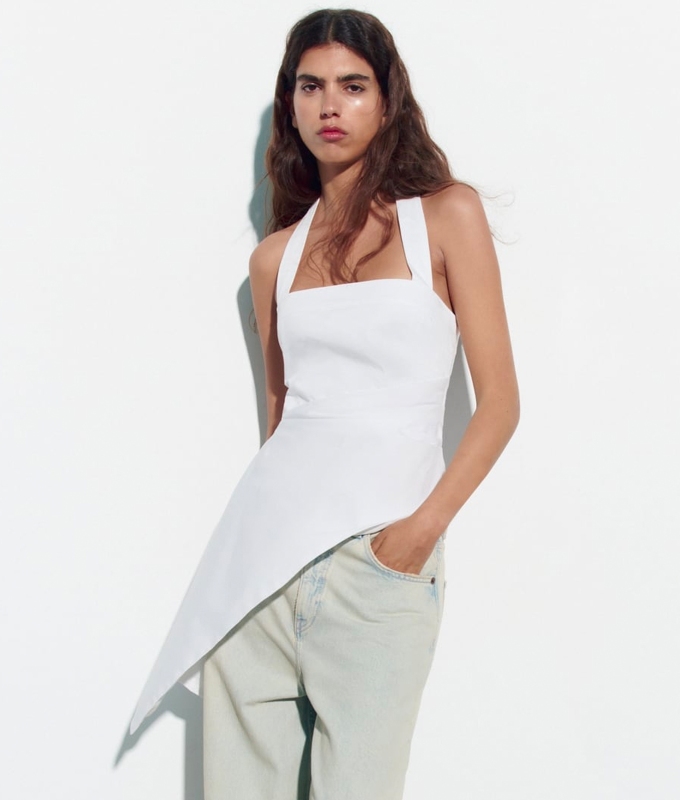 Zara Pieces for Summer Zara Asymmetric Gabardine Top