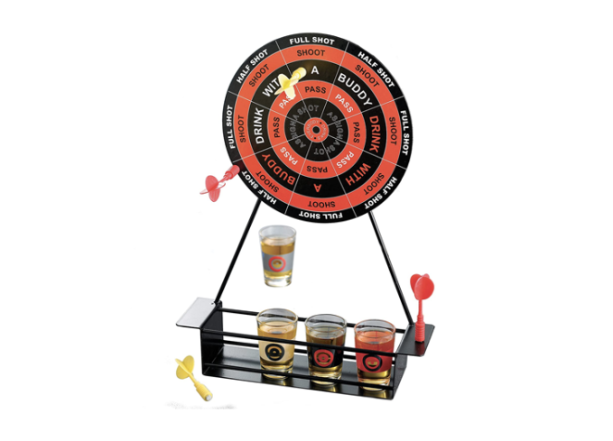 last-min-fathers-day-gifts: Crystal Clear Shot Glass Darts Bar Game