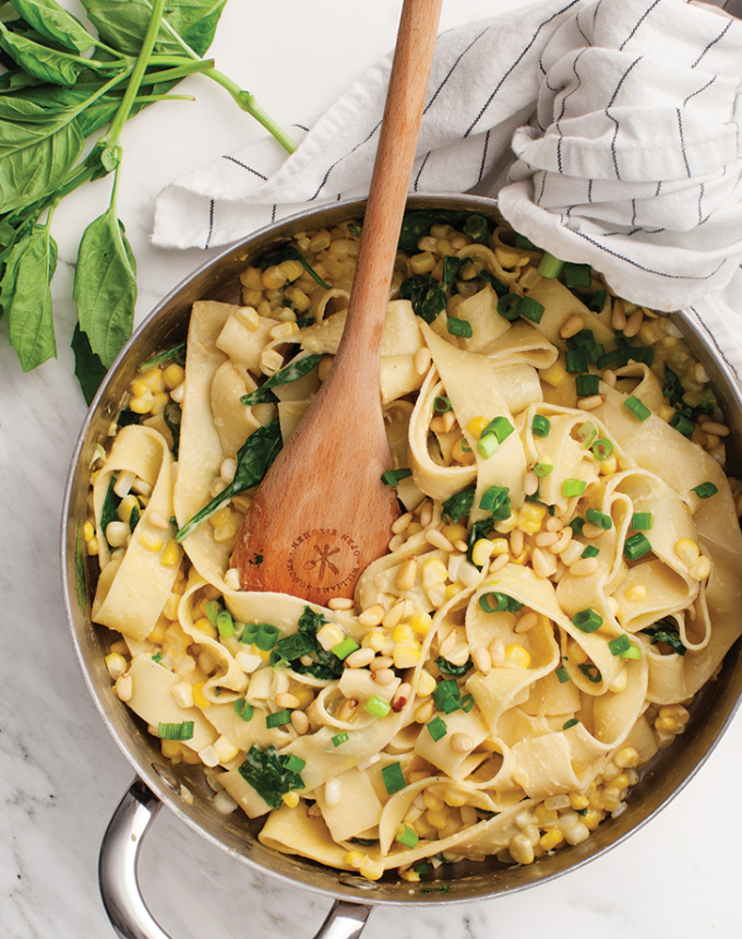 lazy summer entertaining recipes sweet corn pappardelle